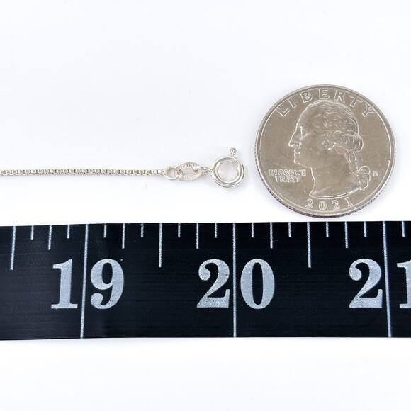 Vintage Italy Sterling Silver 925 Box Chain Necklace 20” - Picture 2 of 3